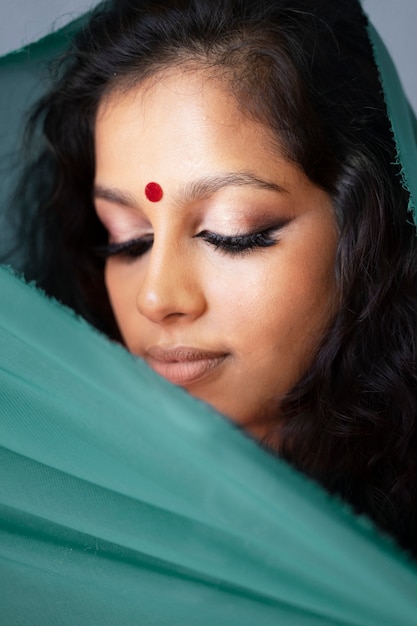 Young indian woman wearing sari