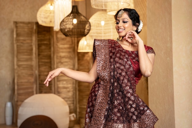 Young indian woman wearing sari