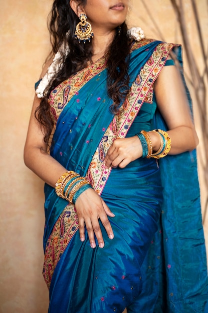 Young indian woman wearing sari