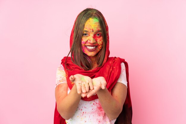 how to paste holi powder on canvas
