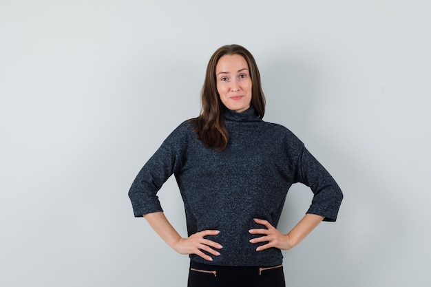 Free photo young lady in shirt