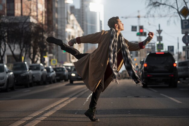 Young male dancing ballet