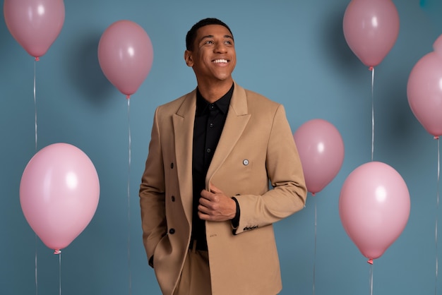 Young man celebrating at a birthday party