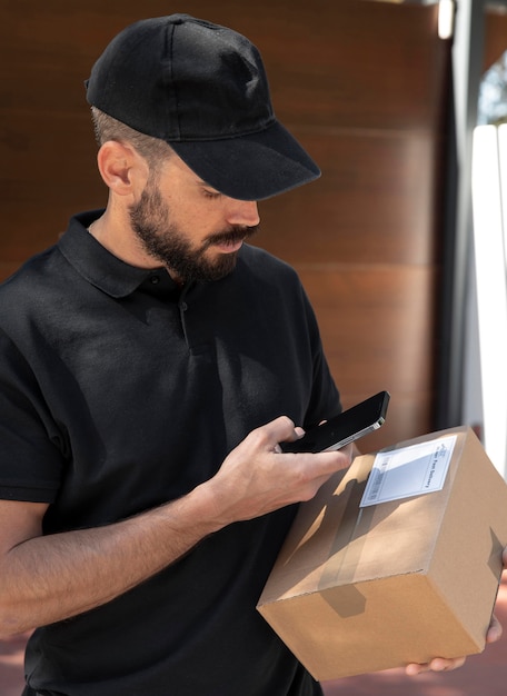 Young man delivering an order