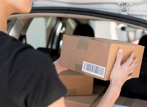 Young man delivering an order