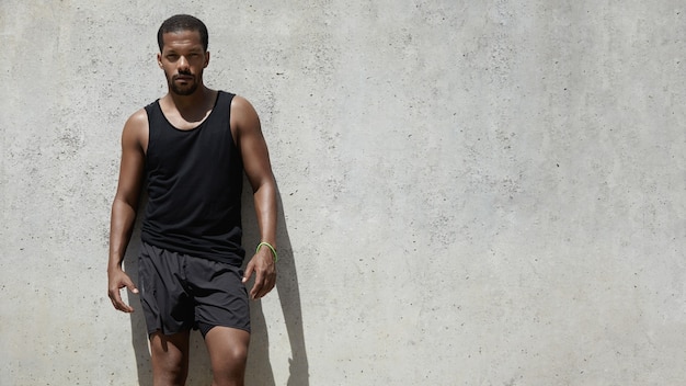 Young man dressed in sportswear