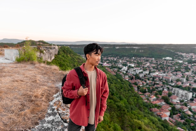 Young man enjoying the landscape