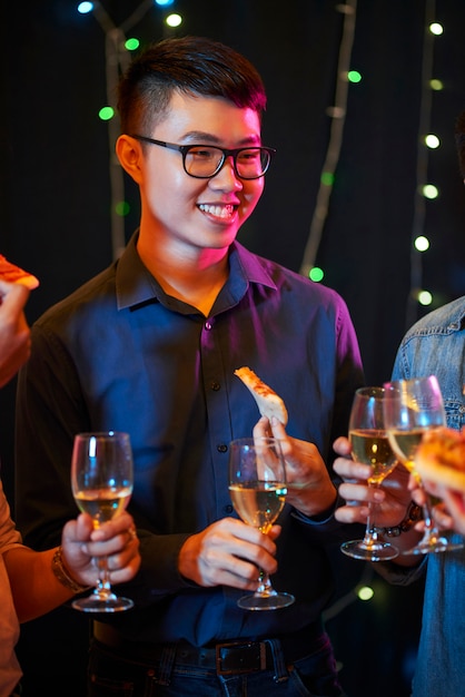 Young man enjoying party