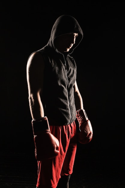 young  man kickboxing