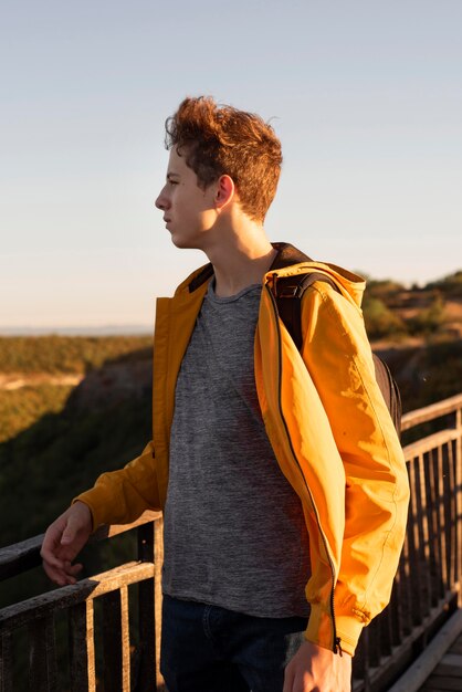 Young man looking away