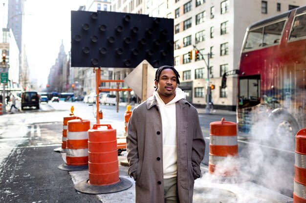 Young man in the new york city during daytime