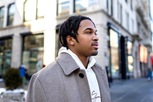 Young man in the new york city during daytime