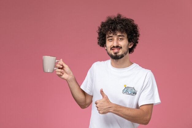 young man really likes his cup