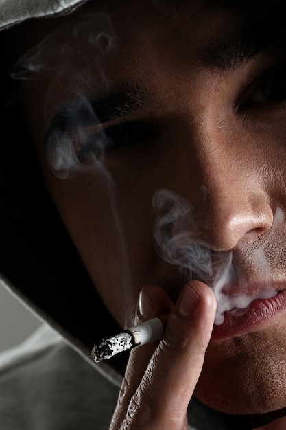 Young man smoking