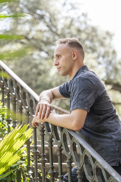 Young man on the stairs