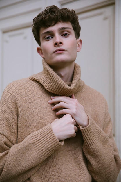 Young man in turtleneck portrait 