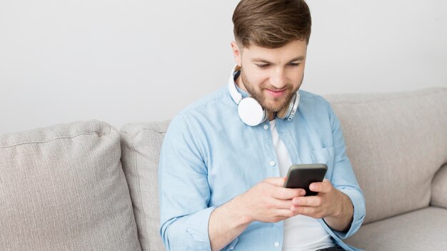 Young man using mobile