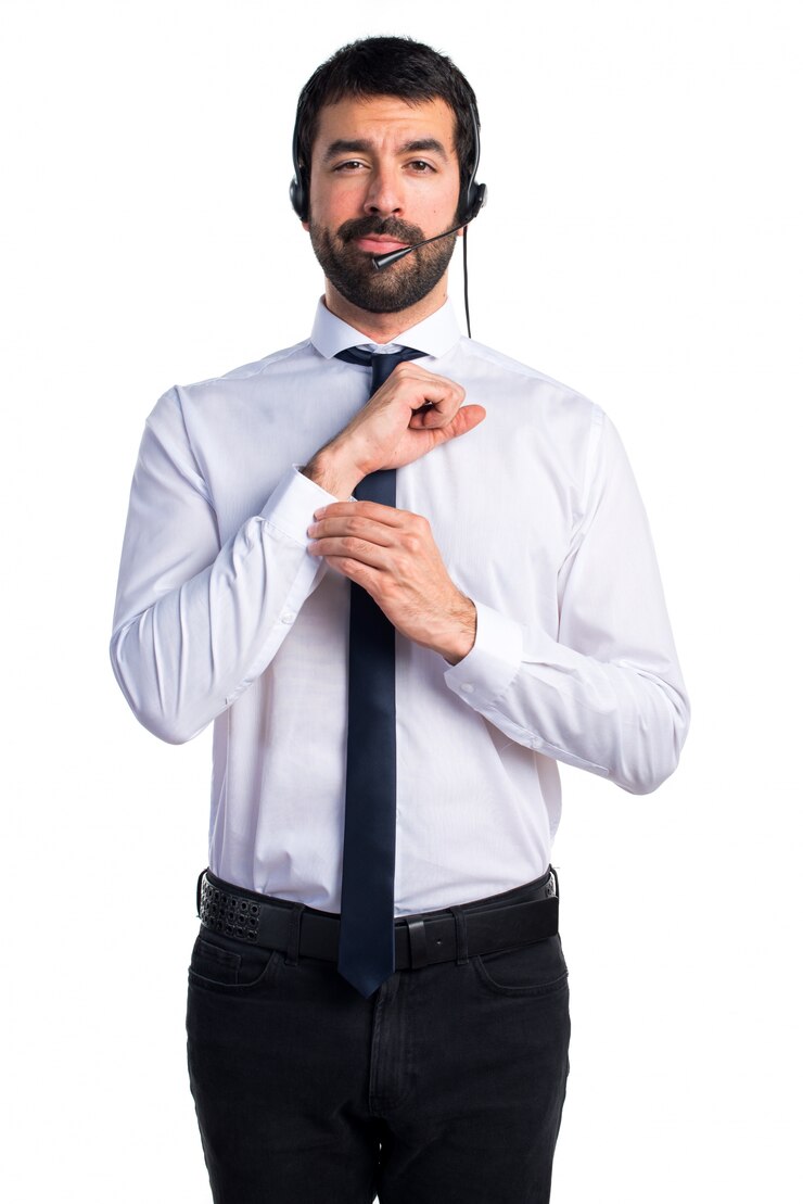 Free Photo young man with a headset