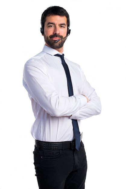 Young man with a headset