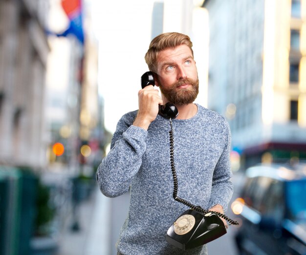 young man worried expression