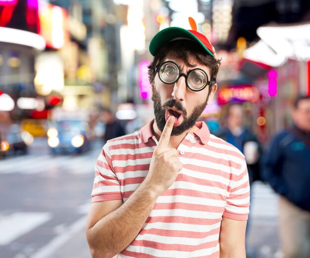 young man worried expression