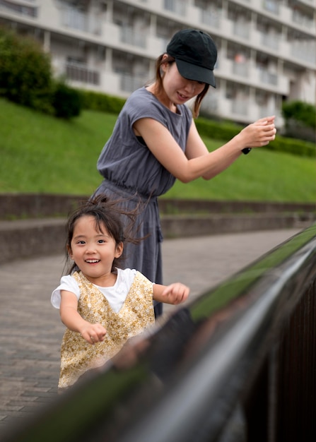 Young mother spending time with her daughter