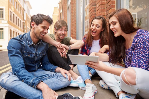 Young people browsing the Internet