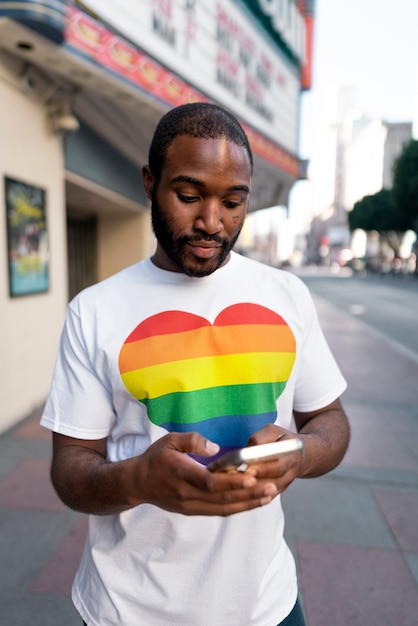 Free photo young people celebrating pride month