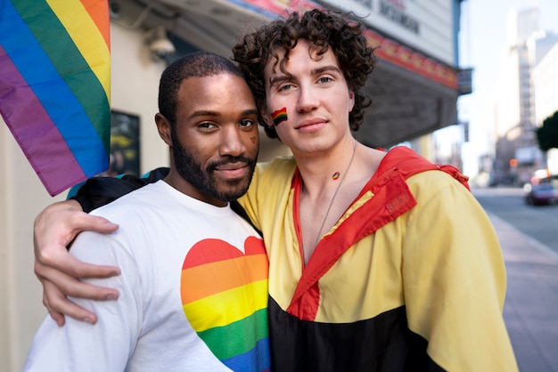 Young people celebrating pride month