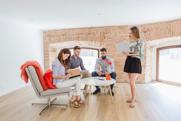 Young people in office having conference