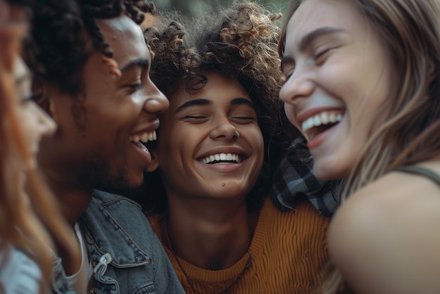 Free photo young people relaxing together