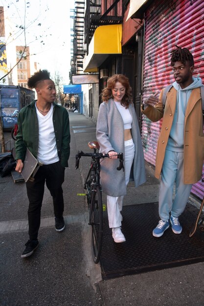young people using sustainable mobility