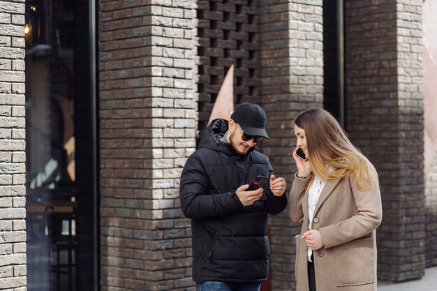 Young people with mobile phone