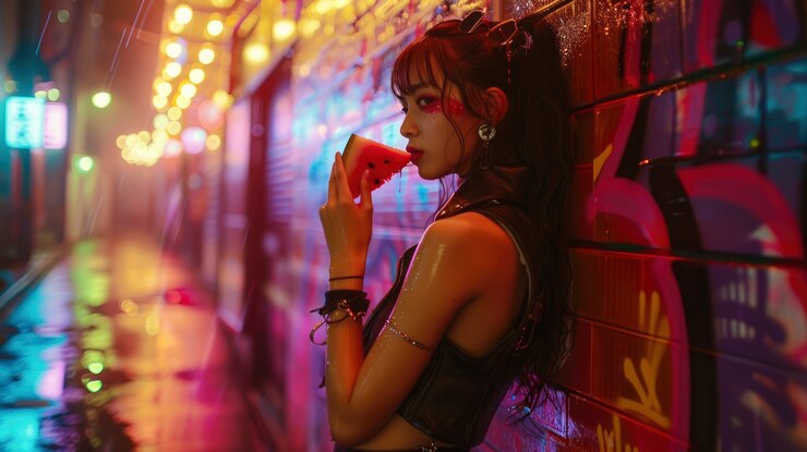 무료 Photo 맛있는 수박을 가진 젊은이들