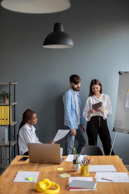 Young people working together in a startup company