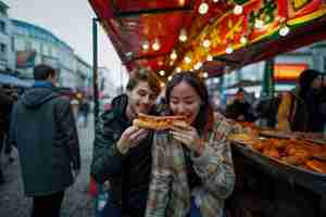 Free photo young person enjoying a meal