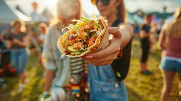 Free photo young person enjoying a meal