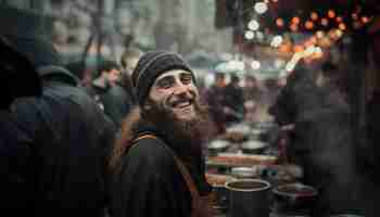 Free photo young person enjoying street food