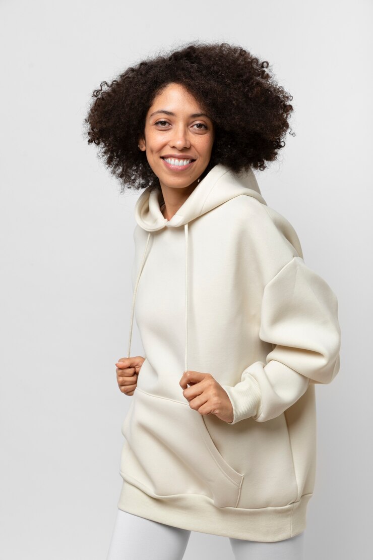 Free Photo young person wearing hoodie mockup
