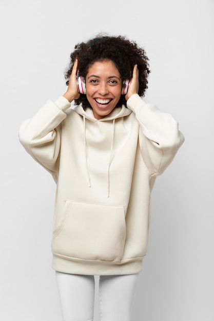 Young person wearing hoodie mockup