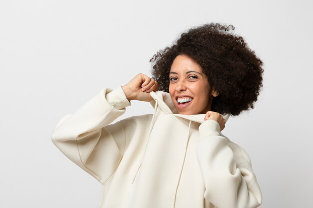 Young person wearing hoodie mockup