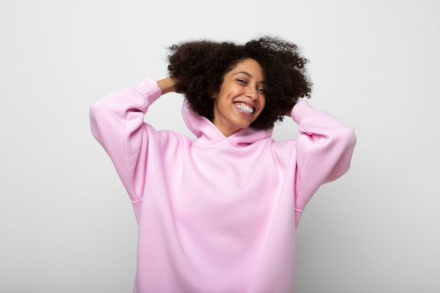 Young person wearing hoodie mockup