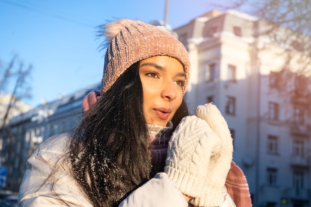 Young person in winter time