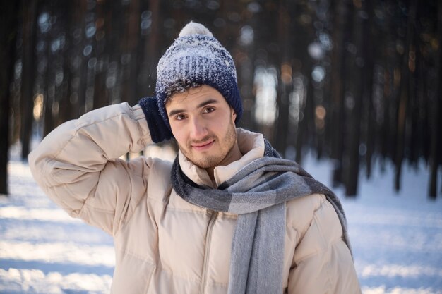 Young person in winter time
