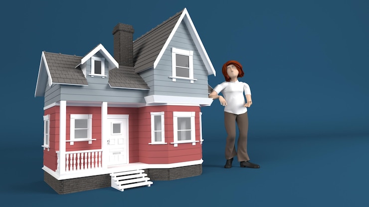 Free Photo young person with small house