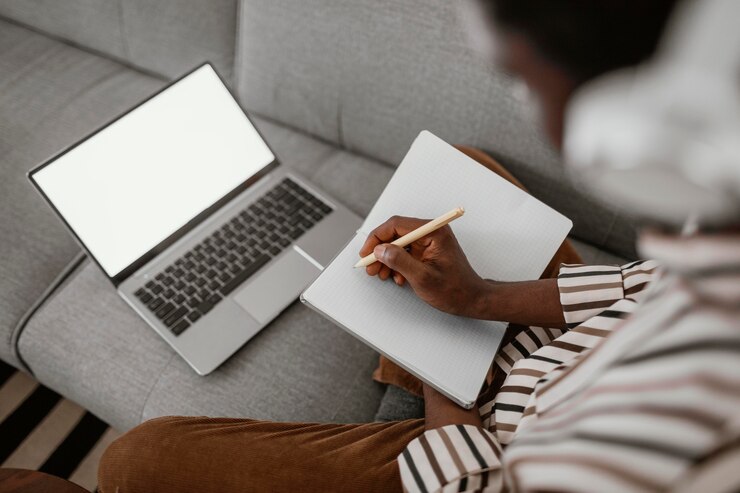 Free Photo young person working from home