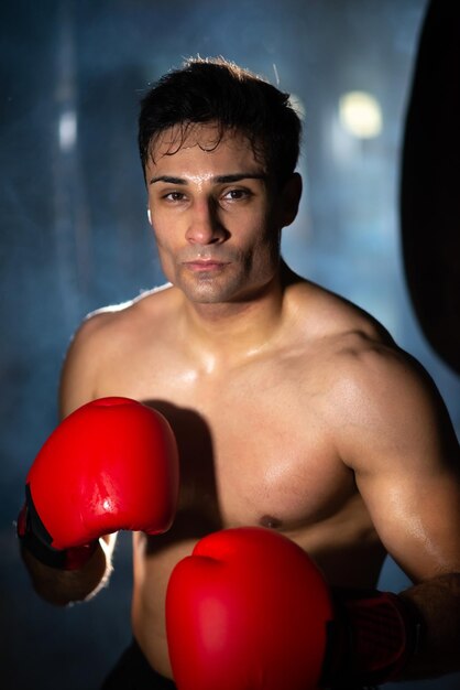 Young Portuguese boxer without shirt