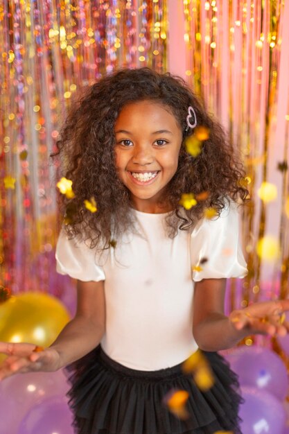 Young pretty girl at festive party