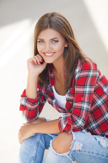 Young pretty woman portrait outdoor