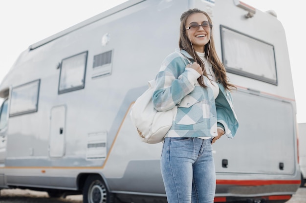 young pretty woman portrait outdoors